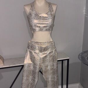 Snakeskin Print Activewear Set
